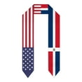 thumbnail image 1 of Dominican Republic & USA United States Flag Shawl Sash Stole Graduation Shawls Wraps Scraf For International Study, 1 of 5