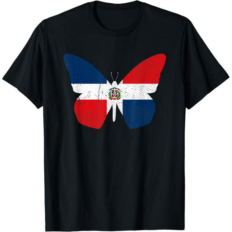 Dominican Republic Flag Shirt Butterfly Graphic T Shirt Dominican Republic Flag Shirt Butterfly Graphic T Shirt