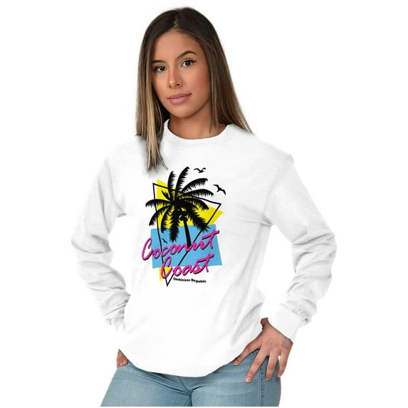 Dominican Republic the Coconut Coast Long Sleeve TShirt Men Women Brisco Brands S