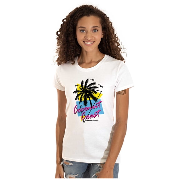 Dominican Republic the Coconut Coast Womens Slim Fit Graphic Tee Brisco Brands X