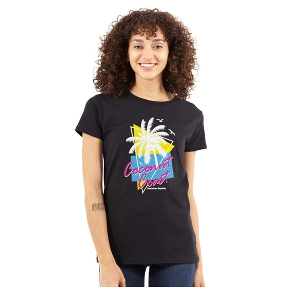 Dominican Republic the Coconut Coast Womens Slim Fit Graphic Tee Brisco Brands X