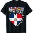 thumbnail image 1 of Dominicana Hispanic Heritage Month Dominican Republic Flag T-ShirtMen and women, Black T-shirt, size: Extra large, 1 of 4