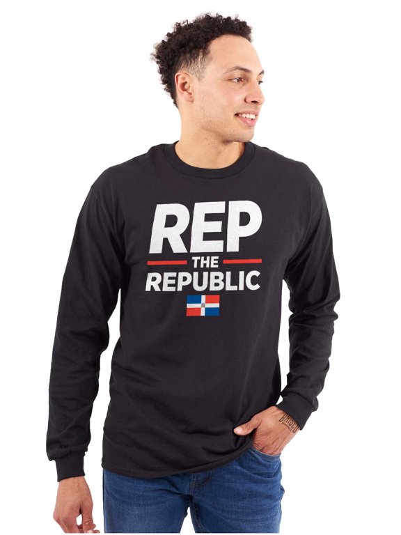 Dominicana Rep the Republic Cool Flag Long Sleeve TShirt Men Women Brisco Brands M