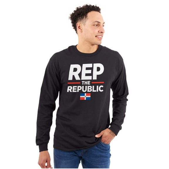 Dominicana Rep the Republic Cool Flag Long Sleeve TShirt Men Women Brisco Brands S