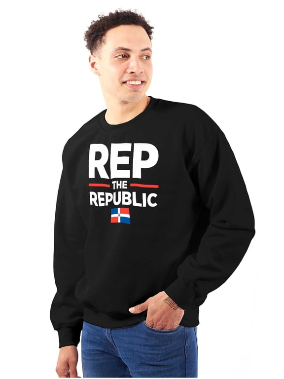 Dominicana Rep the Republic Cool Flag Sweatshirt for Men or Women Brisco Brands S