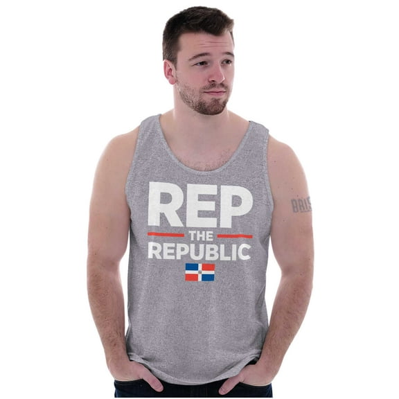 Dominicana Rep the Republic Cool Flag Tank Top T Shirts Men Women Brisco Brands M