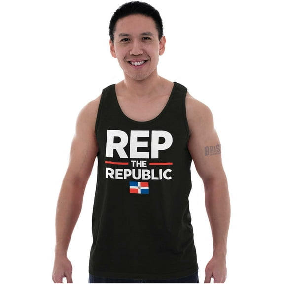 Dominicana Rep the Republic Cool Flag Tank Top T Shirts Men Women Brisco Brands S