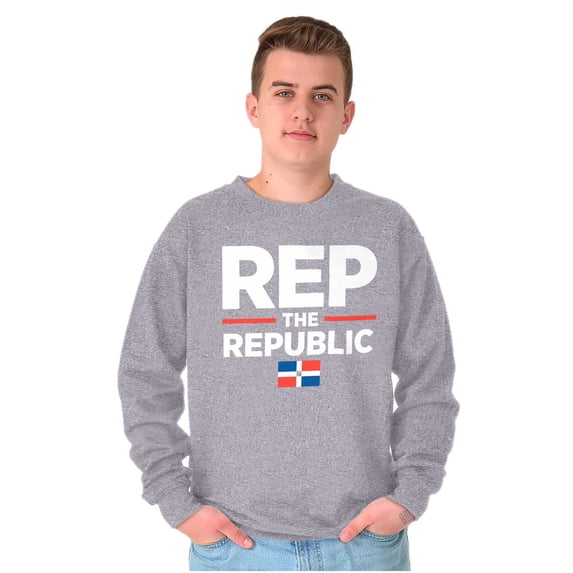 Dominicana Rep the Republic Cool Flag Unisex Plus Fleece Graphic Sweatshirt Brisco Brands 2X