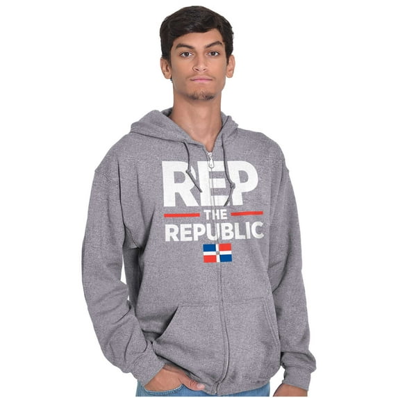 Dominicana Rep the Republic Cool Flag Zip Up Hoodie Men's Women's Brisco Brands M