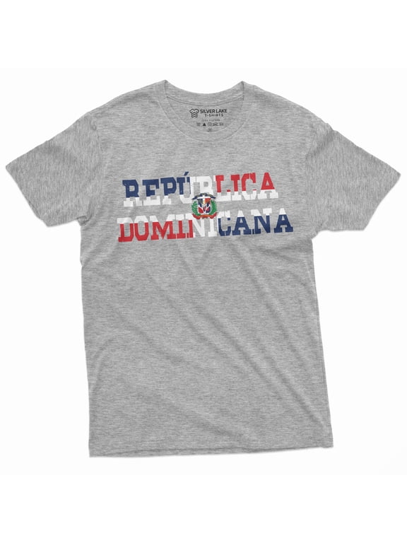 Dominicana T-Shirt Dominican Republic Flag Coat Of Arms Patriotic Tee Shirt Mens Womens Tee (Small Grey)