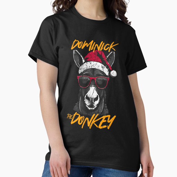 Dominick The Donkey Retro Holiday Novelty Winter Fun Unisex T-Shirt, up to size 5XL