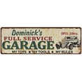 thumbnail image 1 of Dominick's Full Service Garage Metal Sign 6x18 Rusty Man Cave 106180047125, 1 of 1
