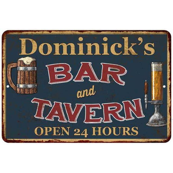 Dominick's Green Bar & Tavern Rustic Sign 12 x 18 Matte Finish Metal 112180047916