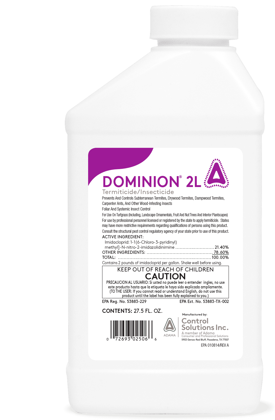 Control Solutions Dominion 2L Termiticide/Insecticide - 1 Case (6 X 27. ...