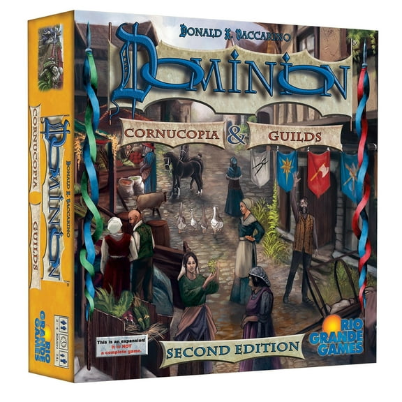 Rio Grande Games: Dominion Cornucopia & Guilds 2nd Edition - Expansion Deck Building Board Game, Time Of The Harvest, Ages 14+, 2-4 Players, 30 Min