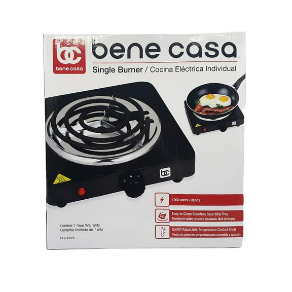 MBR 6234678 1100W Single Coil Burner, Black