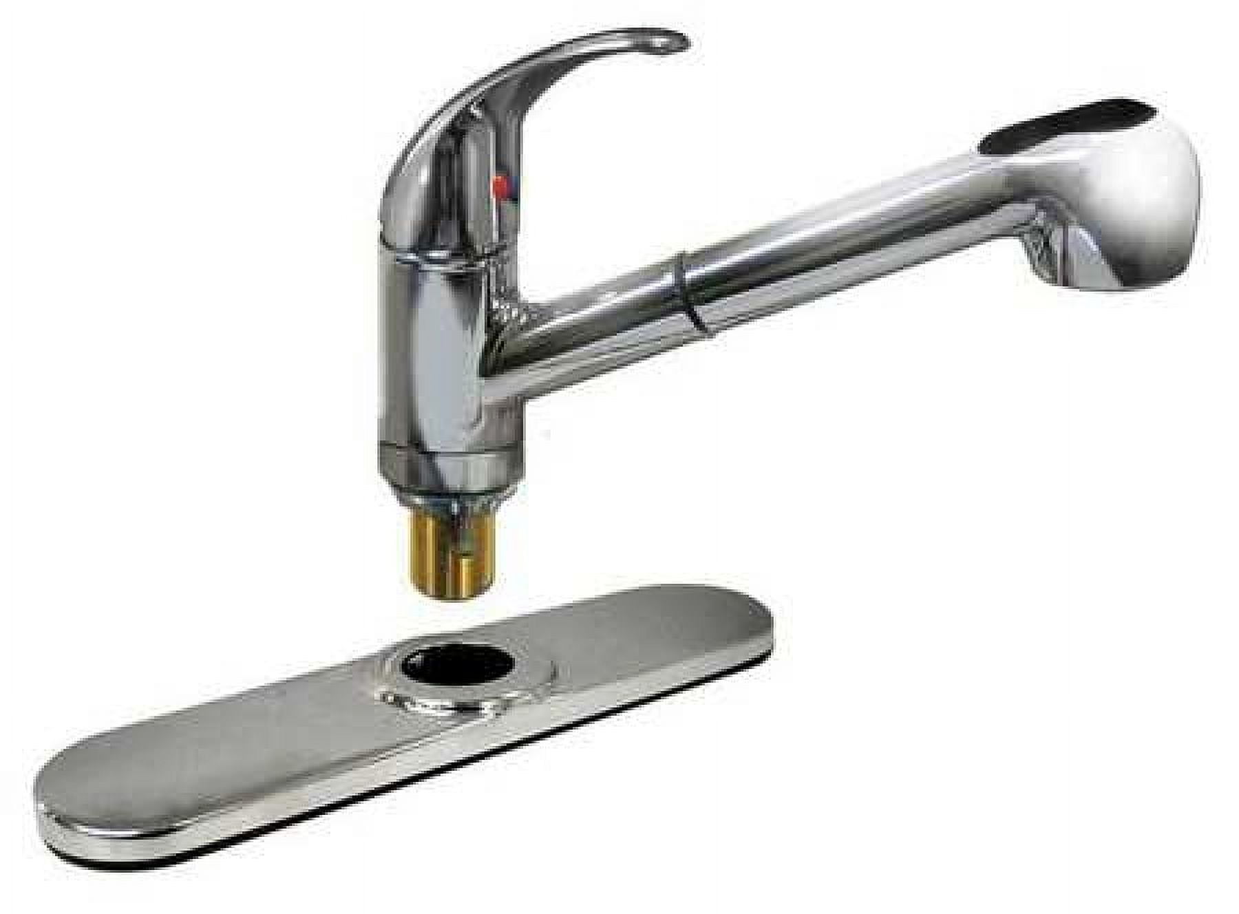 Chrome Pull-Out Spray Kitchen Faucet with Solid Handle