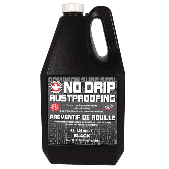 Dominion Sure Seal ASS512SB4L No Drip Rust Proofing, 4 L Jug, Black, Liquid