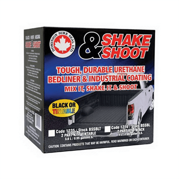 Dominion Sure Seal Shake and Shoot BSSBL 2-Part Bed Liner Coating, 4 L, Black/Clear