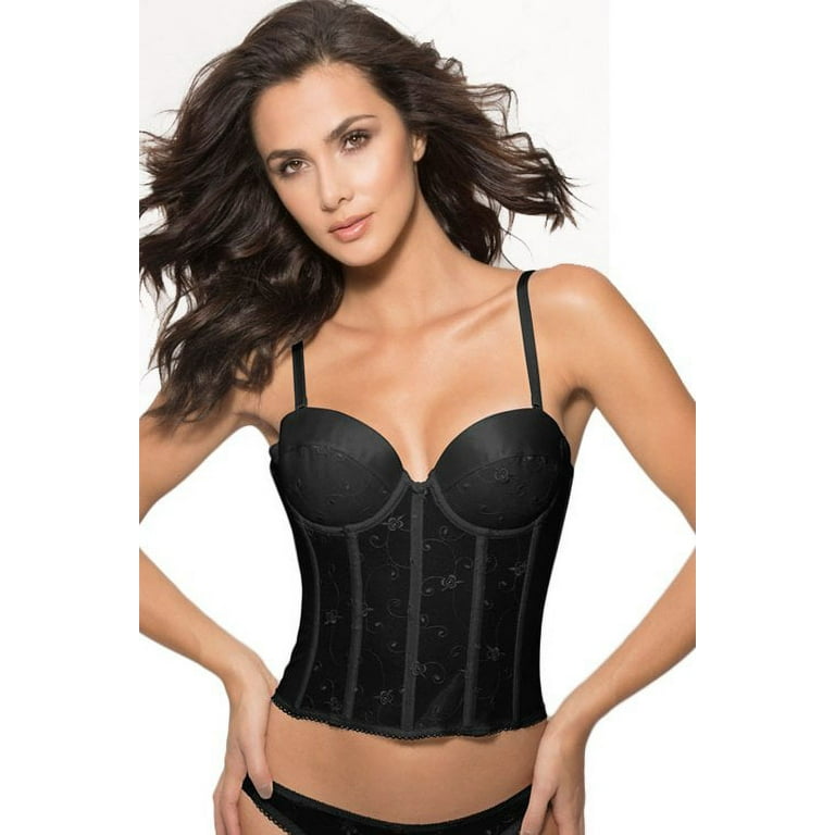 Dominique Lace Low Back Plunge Strapless Push Up Bustier Style