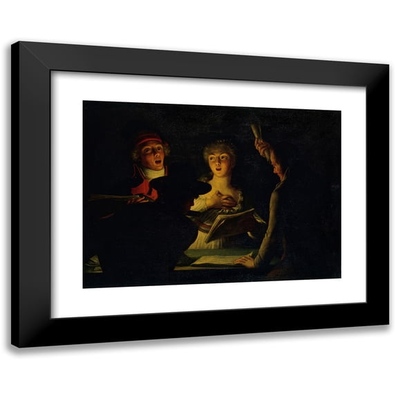 Dominique Doncre 14x11 Black Modern Framed Museum Art Print Titled - Patriotic Singers, Also Says the ‘Marseillaise’ (1794)