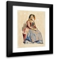 thumbnail image 1 of Dominique Louis Papety 11x14 Black Modern Framed Museum Art Print Titled - Seated Italian Woman (1800s), 1 of 5
