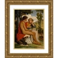 thumbnail image 1 of Dominique Louis Papety 15x18 Gold Ornate Wood Frame and Double Matted Museum Art Print Titled - Daphnis and Chloe (1843), 1 of 4