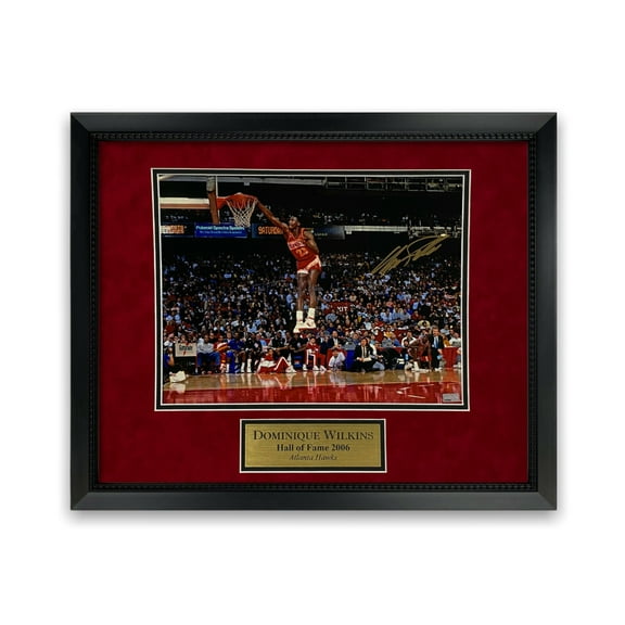 Dominique Wilkins Atlanta Hawks Autographed 11x14 Photo Framed to 16x20 NEP