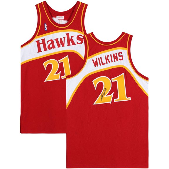 Dominique Wilkins Atlanta Hawks Autographed Red Mitchell and Ness 1986 Hardwood Classic Logo Authentic Jersey - Fanatics Authentic Certified