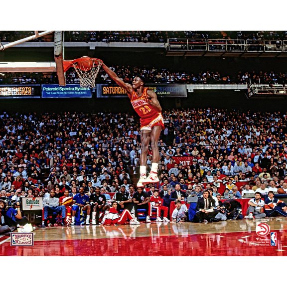 Dominique Wilkins Atlanta Hawks Unsigned 1988 NBA Slam Dunk Contest Photograph