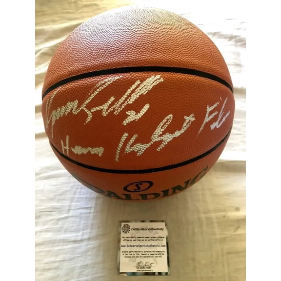 Dominique Wilkins Hawks signed NBA basketball w/ Human Highlight Film Schwartz
