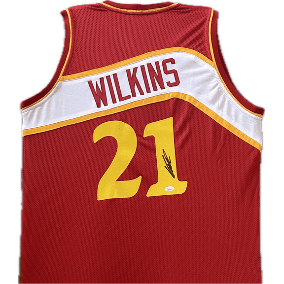 Dominique Wilkins Signed Autographed Custom Red/Yellow Jersey JSA Authentic