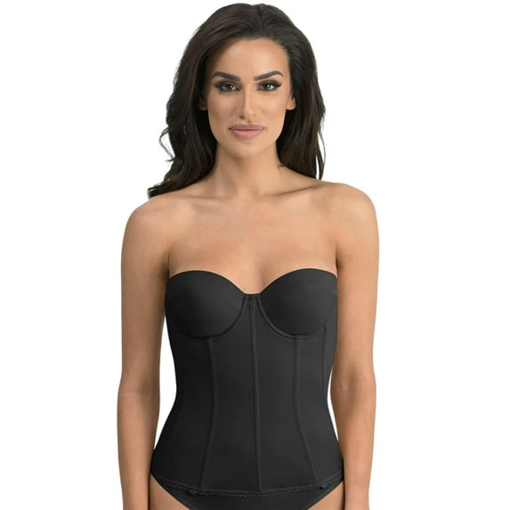 Dominique Women’s Brianna Longline Strapless Bra #8980 – Low Back Bridal Corset with Removable Garters - Lingerie for Women