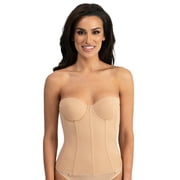 Dominique Women s Brianna Longline Strapless Bra #8980   Low Back Bridal Corset with Removable Garters - Lingerie for Women