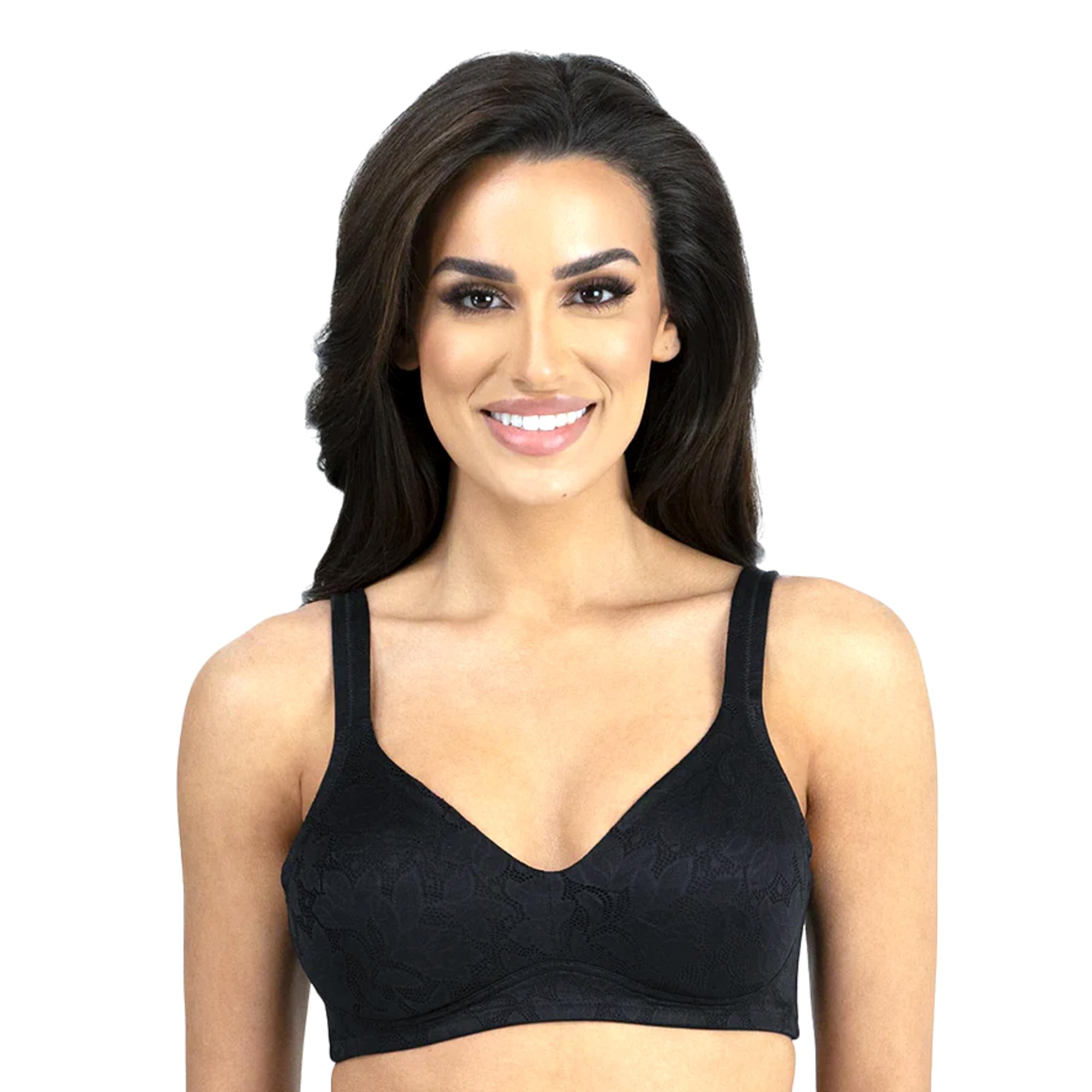Dominique Women’s Jolie Wire-Free Jacquard Soft Cup Minimizer Bra #6018 – Seamless Full Figure Bra – Lingerie for Women