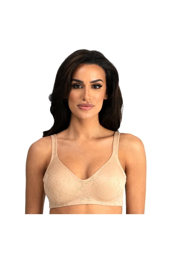 Women’s Jolie Wire-Free Jacquard Soft Cup Minimizer Bra #6018 – Seamless Full Figure Bra – Lingerie for Women