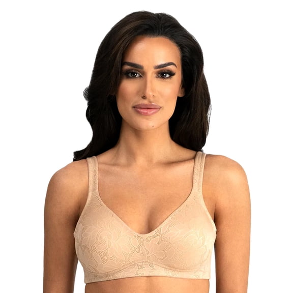 Dominique Women’s Jolie Wire-Free Jacquard Soft Cup Minimizer Bra #6018 – Seamless Full Figure Bra – Lingerie for Women