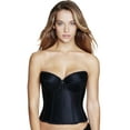thumbnail image 1 of Dominique Women's Rachelle Strapless Satin Longline Bridal Bra (32A-40DD-E) #7750 - Black - 40DD/E, 1 of 6
