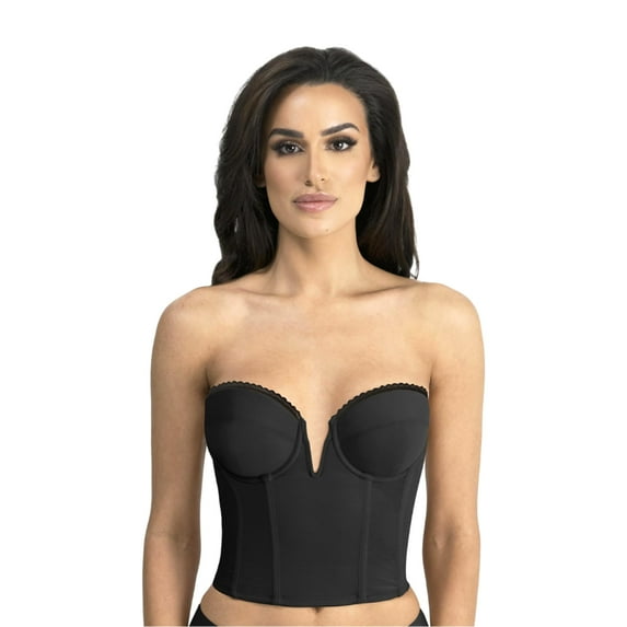 Valerie Backless Strapless V-Wire Plunge Bustier Bra