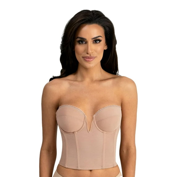 Valerie Backless Strapless V-Wire Plunge Bustier Bra