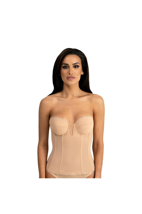 Vivienne Strapless V Wire Longline Corset Bra