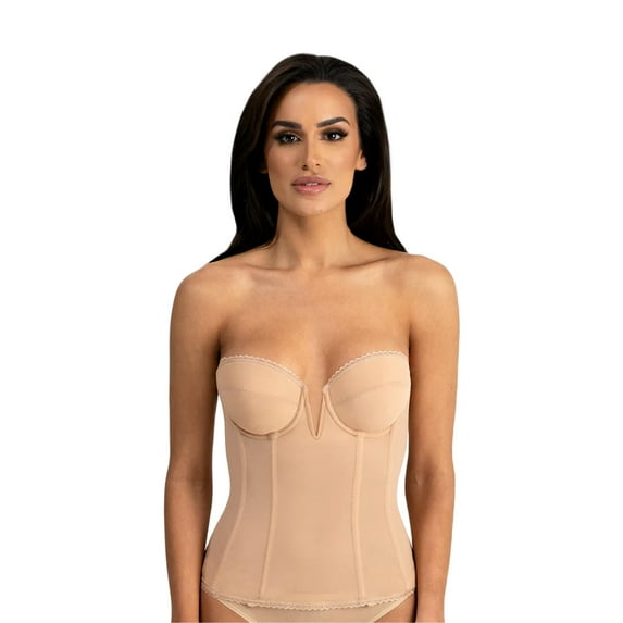 Vivienne Strapless V Wire Longline Corset Bra