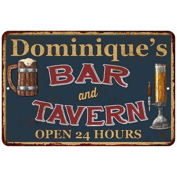 Dominique's Green Bar & Tavern Gift Rustic Sign 16 x 24 Matte Finish Metal 116240047979