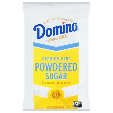 Domino Confectioners Sugar, Pure Cane, 10x Powdered, Allergen-Free, 4 lb (1.81 kg), Plastic Bag