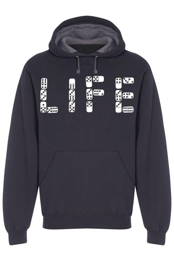 Domino Font Life Hoodie Men -Image by Shutterstock, Male 3X-Large