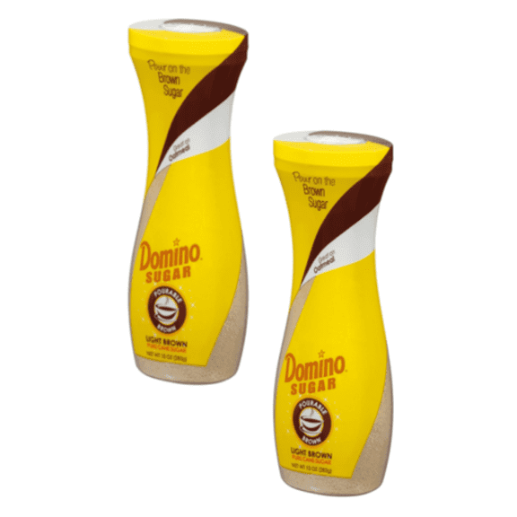 (2 pack)  Domino Pourable Light Brown Cane Sugar, 10 Oz