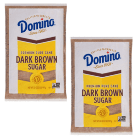 Domino Premium Pure Cane Dark Brown Sugar, 2 lb - Pack of 2