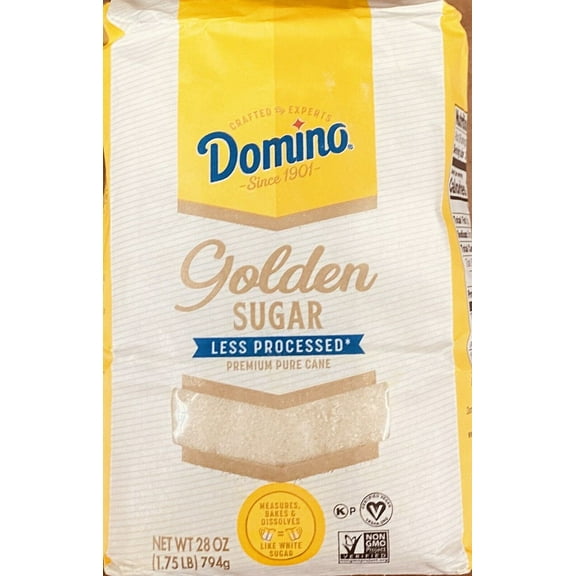 Domino Premium Pure Cane GOLDEN Sugar 28 oz / 1.75 Lb Bag