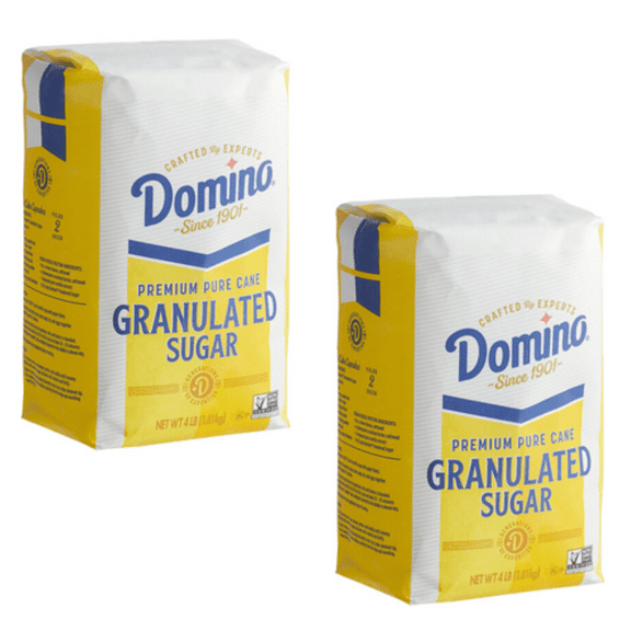 Domino Premium Pure Cane Granulated Sugar, 4 LB - Includes Pack of 2