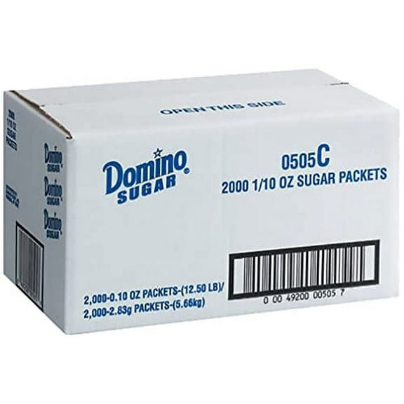 Domino Premium Pure Cane Granulated Sugar Packets, 2000 Count (Pack of 1)